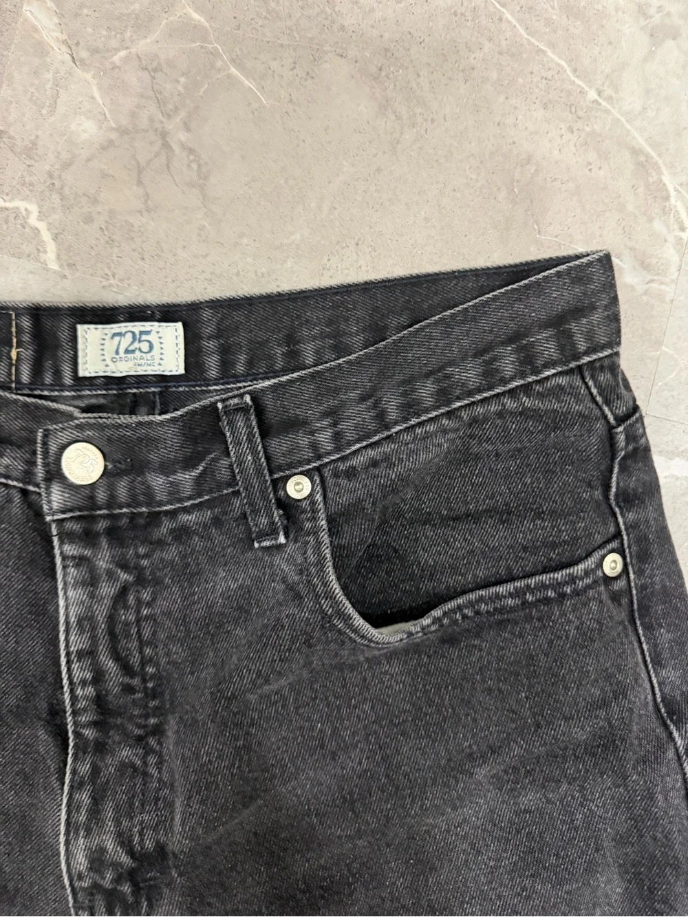 Vintage 725 Faded Black Men's Jeans 34 X 31 Relaxed Fit Made In Canada